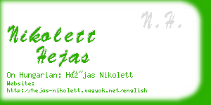 nikolett hejas business card